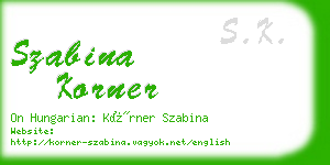 szabina korner business card